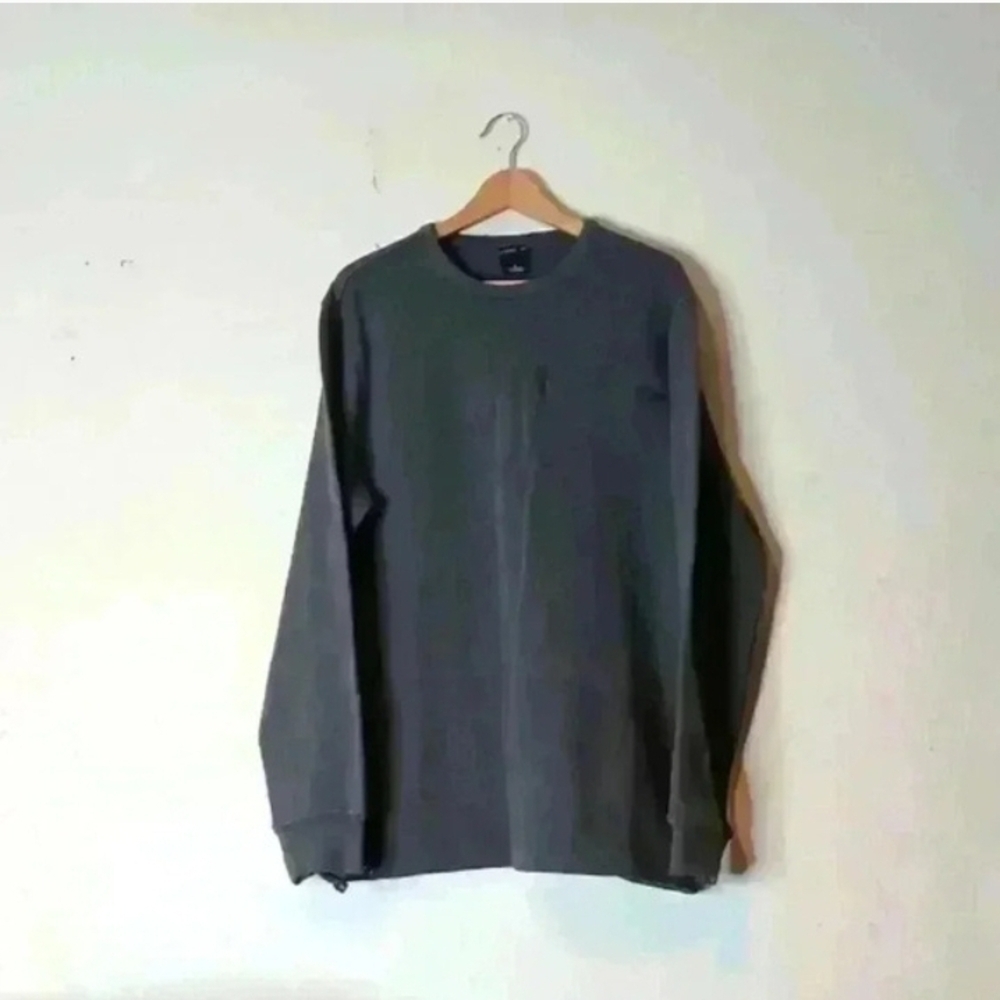Men's Crewneck Long Sleeve Shirt - Dark Gray